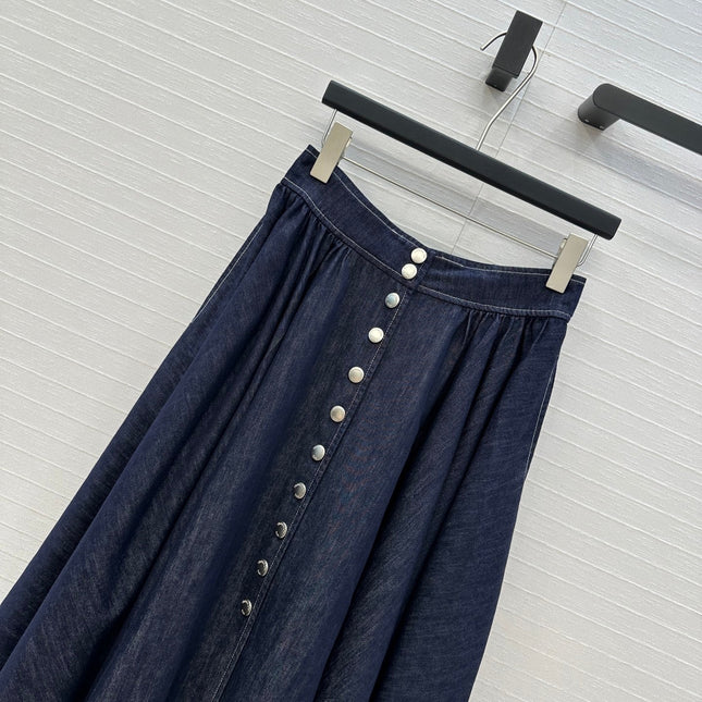 DIOR LONG BLUE DENIM SKIRT 268159
