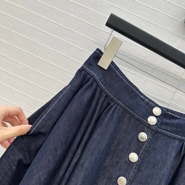 DIOR LONG BLUE DENIM SKIRT 268159