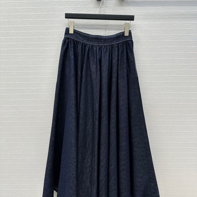 DIOR LONG BLUE DENIM SKIRT 268159