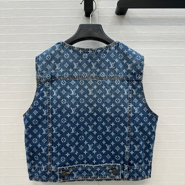 LOUIS VUITTON JACQUARD PATTERN DENIM VEST 276119