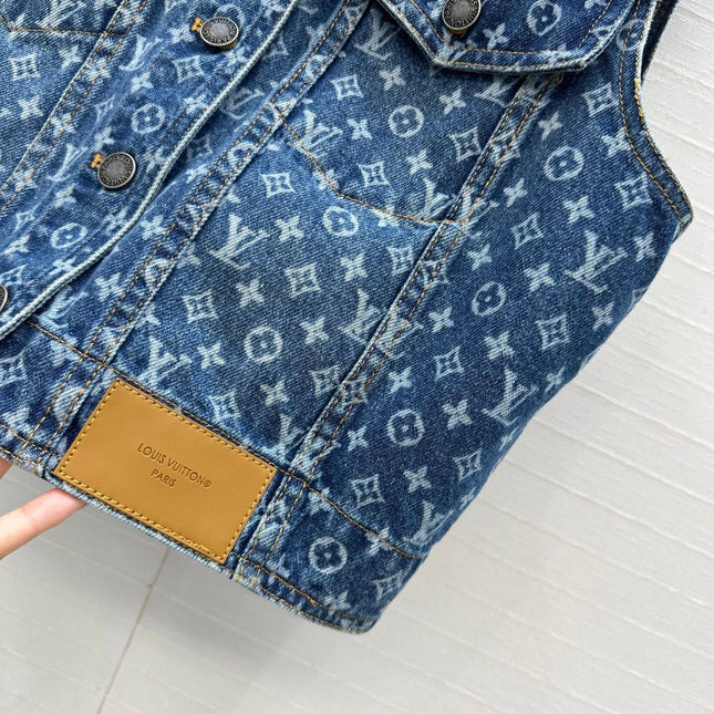 LOUIS VUITTON JACQUARD PATTERN DENIM VEST 276119