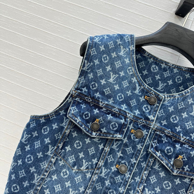 LOUIS VUITTON JACQUARD PATTERN DENIM VEST 276119