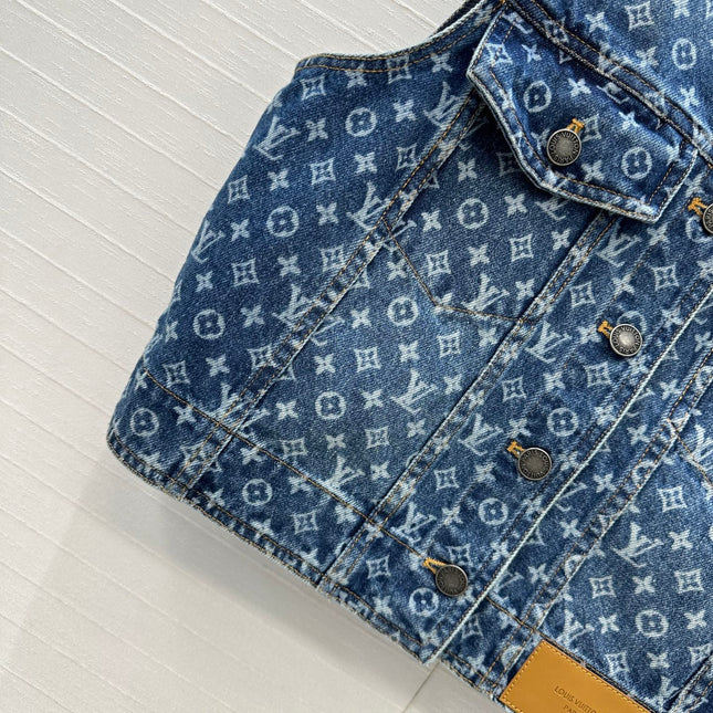 LOUIS VUITTON JACQUARD PATTERN DENIM VEST 276119