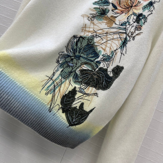 DIOR CASHMERE SWEATER WITH FLORAL EMBROIDERY 276200