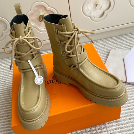 HM 25S ANKLE BOOTS IN WARM BEIGE GOLD LAMBSKIN