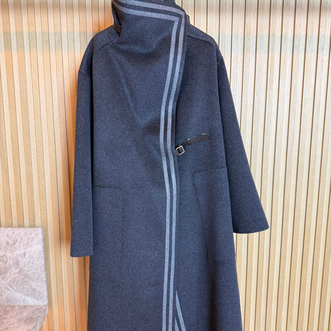 HERMES 25S LONG STAND-COLLAR CASHMERE COAT 317