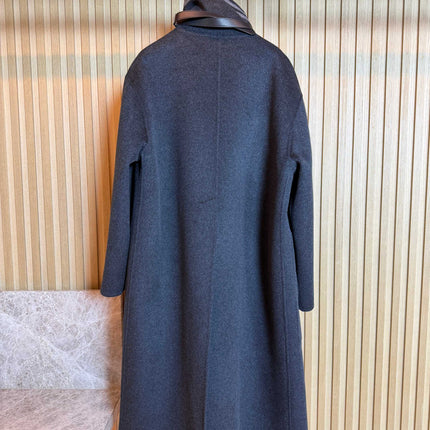 HERMES 25S LONG STAND-COLLAR CASHMERE COAT 317