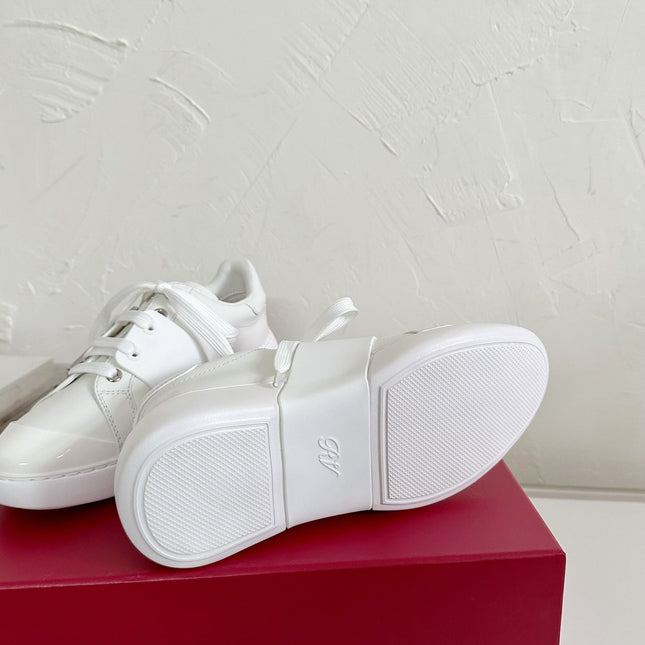 VIV' SKATE SNEAKERS IN WHITE CALFSKIN SILVER BUCKLE