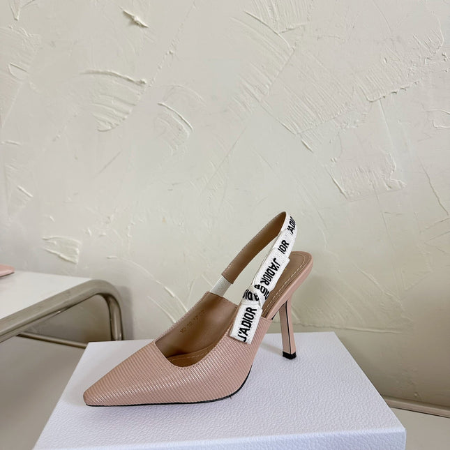 J'ADIOR SLINGBACK PUMP NUDE PINK TECHNICAL FABRIC 10 CM