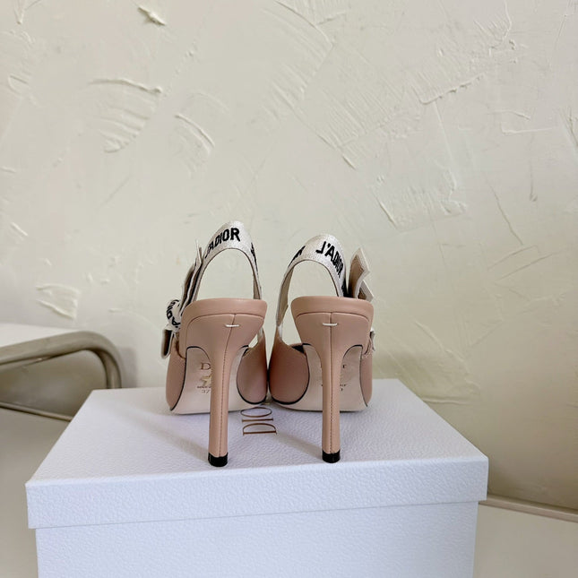 J'ADIOR SLINGBACK PUMP NUDE PINK TECHNICAL FABRIC 10 CM