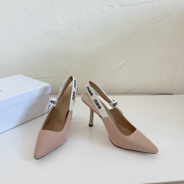 J'ADIOR SLINGBACK PUMP NUDE PINK TECHNICAL FABRIC 10 CM