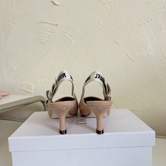 J'ADIOR SLINGBACK PUMP NUDE PINK TECHNICAL FABRIC 65 MM