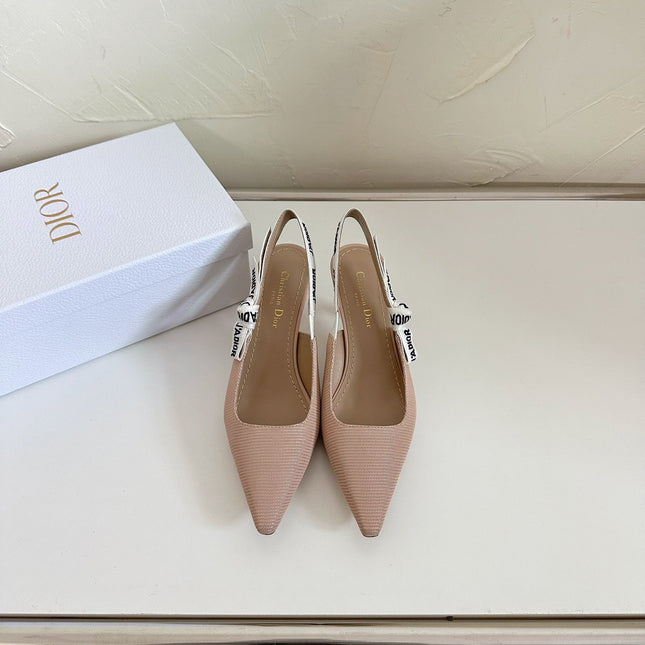 J'ADIOR SLINGBACK PUMP NUDE PINK TECHNICAL FABRIC 65 MM