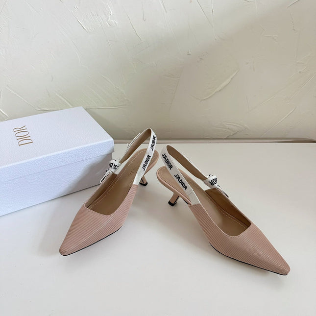 J'ADIOR SLINGBACK PUMP NUDE PINK TECHNICAL FABRIC 65 MM