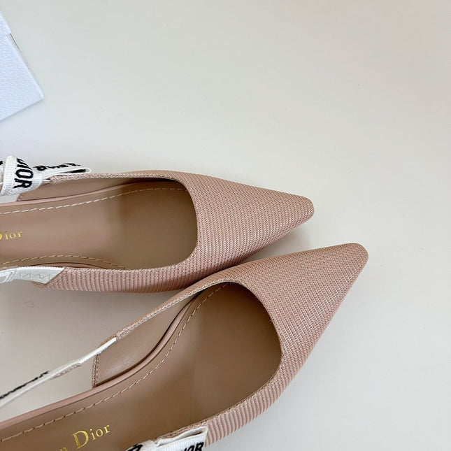 J'ADIOR SLINGBACK PUMP NUDE PINK TECHNICAL FABRIC 65 MM
