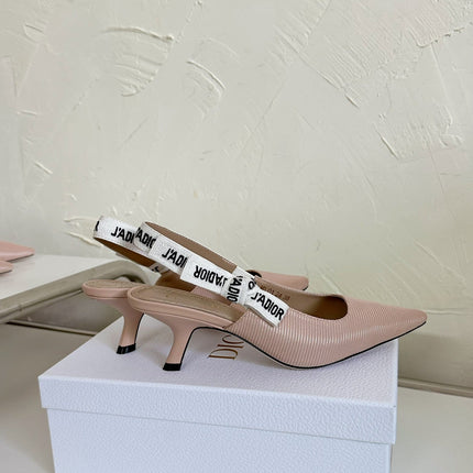 J'ADIOR SLINGBACK PUMP NUDE PINK TECHNICAL FABRIC 65 MM