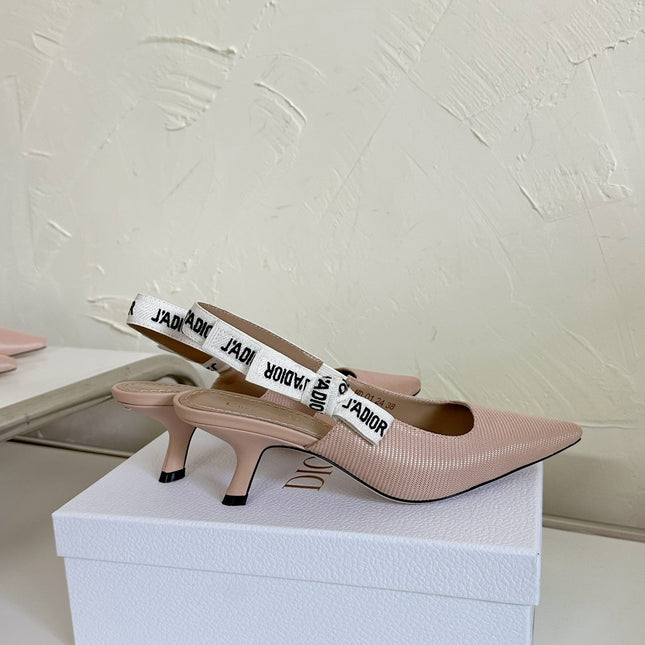 J'ADIOR SLINGBACK PUMP NUDE PINK TECHNICAL FABRIC 65 MM