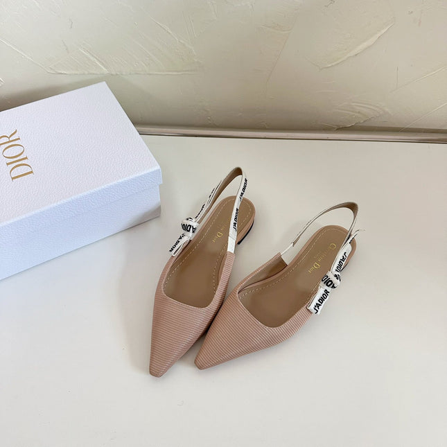 J'ADIOR SLINGBACK FLAT NUDE PINK TECHNICAL FABRIC