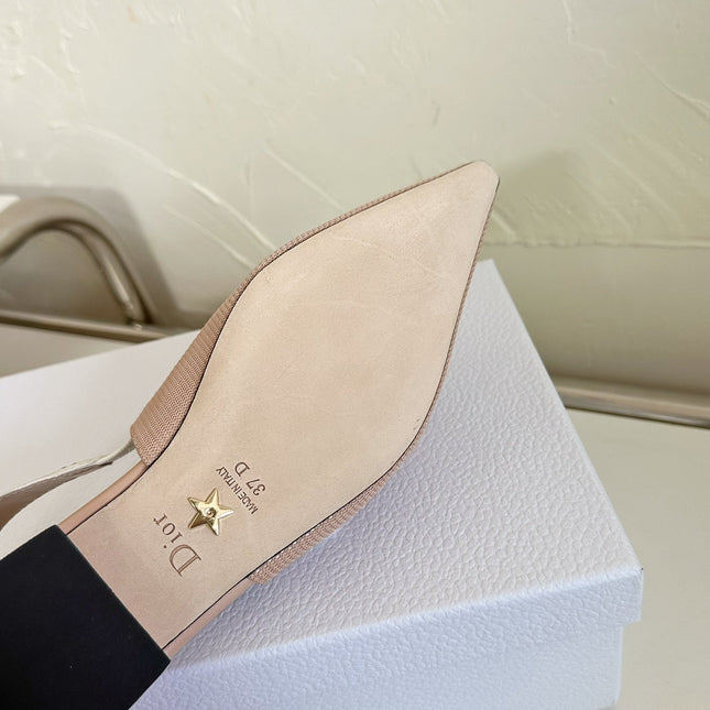 J'ADIOR SLINGBACK FLAT NUDE PINK TECHNICAL FABRIC