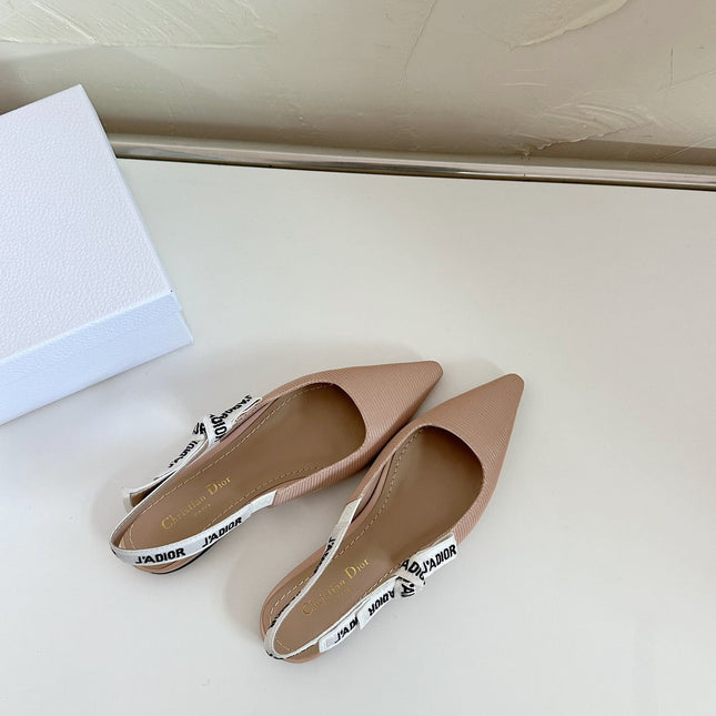 J'ADIOR SLINGBACK FLAT NUDE PINK TECHNICAL FABRIC