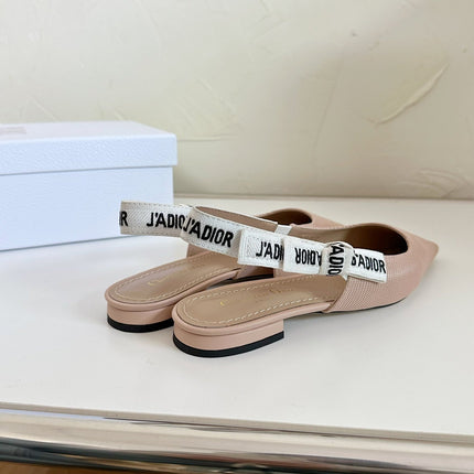 J'ADIOR SLINGBACK FLAT NUDE PINK TECHNICAL FABRIC
