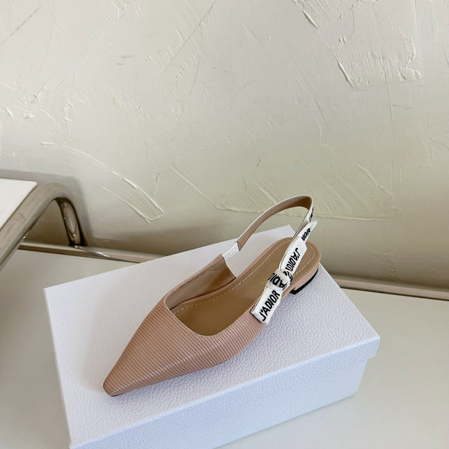J'ADIOR SLINGBACK FLAT NUDE PINK TECHNICAL FABRIC