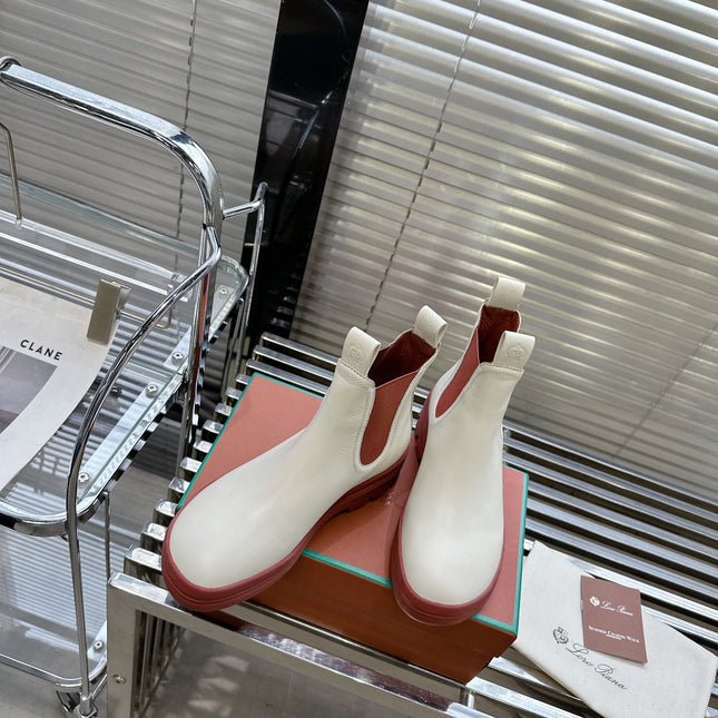 LP 23 LAKESIDE SHORT BOOTS WHITE CALFSKIN