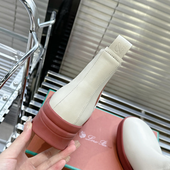 LP 23 LAKESIDE SHORT BOOTS WHITE CALFSKIN