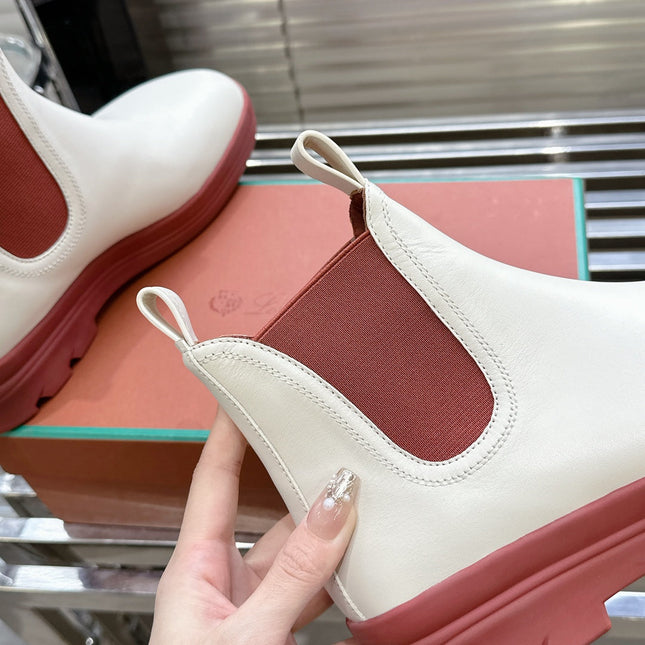 LP 23 LAKESIDE SHORT BOOTS WHITE CALFSKIN