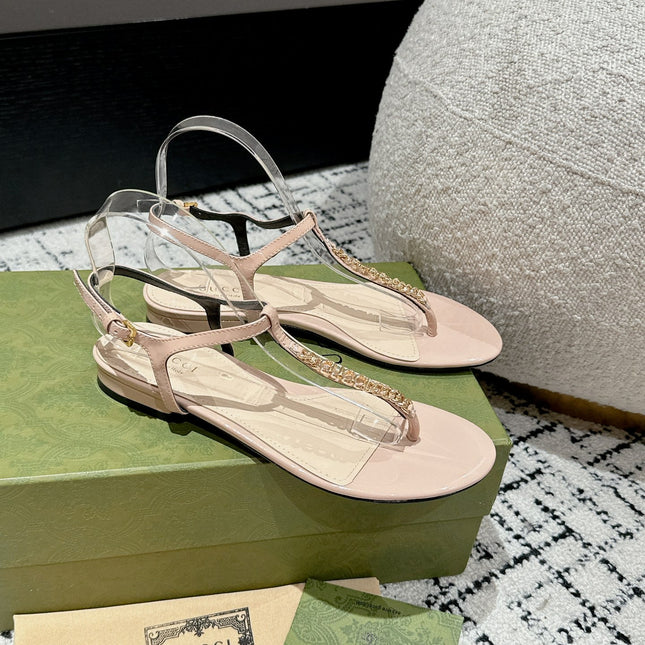 THONG SANDAL IN ALMOND BEIGE CALFSKIN WITH GOLD HARDWARE