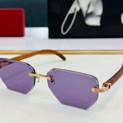 PREMIÈRE RECTANGULAR FRAME SUNGLASSES CT0620S IN METAL AND WOODEN