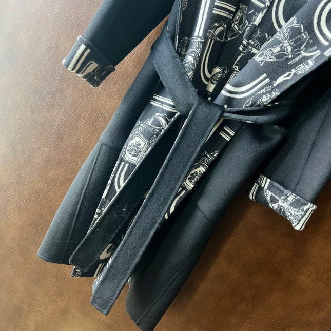 HERMES 25S REVERSIBLE LONG HOODED COAT 049