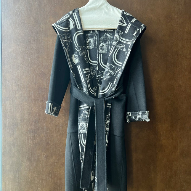 HERMES 25S REVERSIBLE LONG HOODED COAT 049