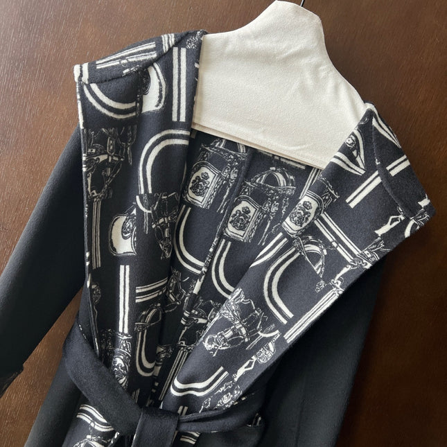 HERMES 25S REVERSIBLE LONG HOODED COAT 049