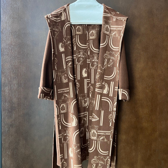 HERMES 25S REVERSIBLE LONG HOODED COAT 048