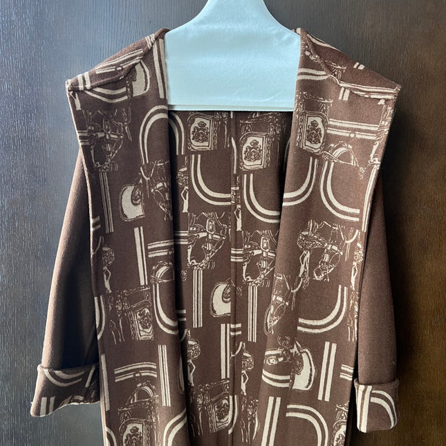 HERMES 25S REVERSIBLE LONG HOODED COAT 048