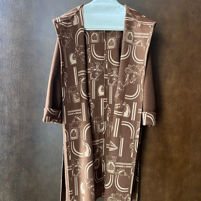 HERMES 25S REVERSIBLE LONG HOODED COAT 048