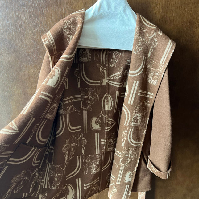 HERMES 25S REVERSIBLE LONG HOODED COAT 046