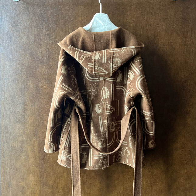 HERMES 25S REVERSIBLE LONG HOODED COAT 046