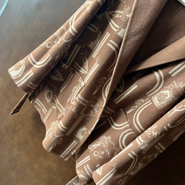 HERMES 25S REVERSIBLE LONG HOODED COAT 046