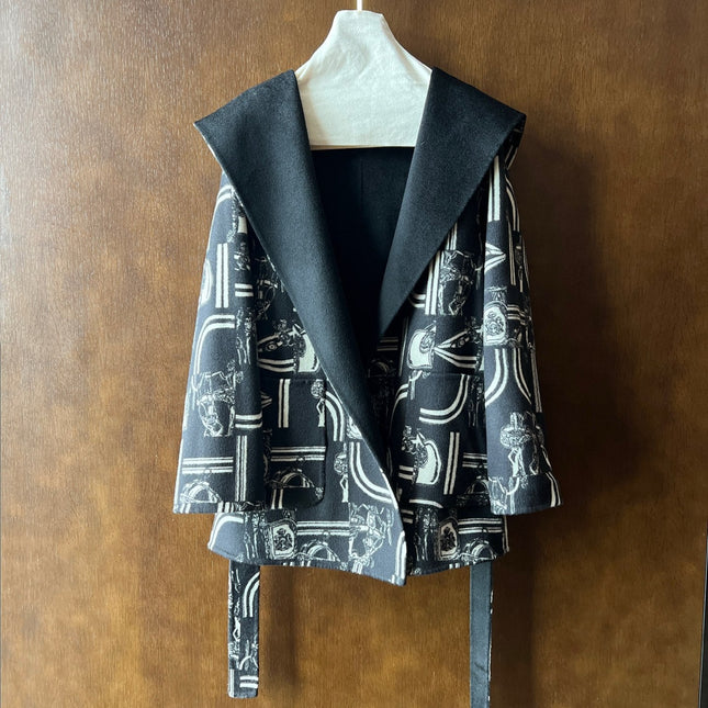 HERMES 25S REVERSIBLE LONG HOODED COAT 047