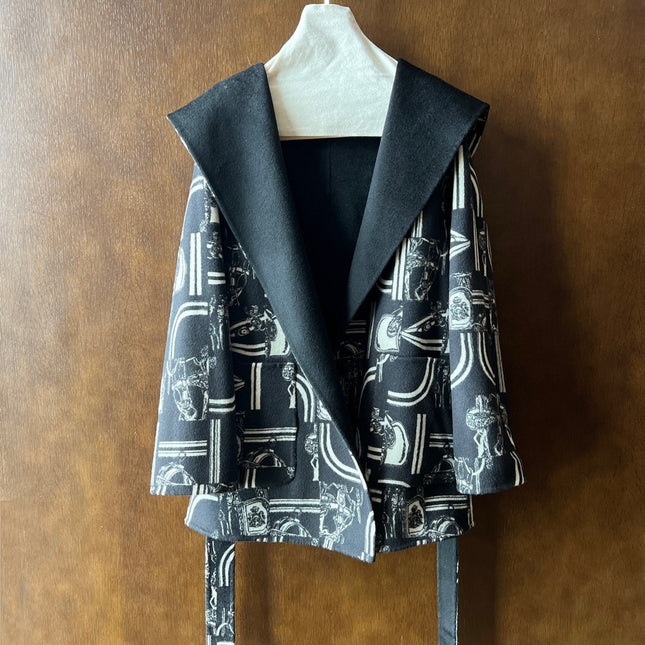 HERMES 25S REVERSIBLE LONG HOODED COAT 047