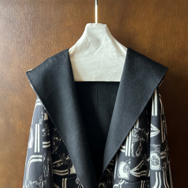 HERMES 25S REVERSIBLE LONG HOODED COAT 047