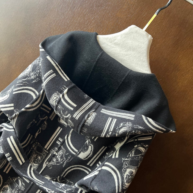 HERMES 25S REVERSIBLE LONG HOODED COAT 047