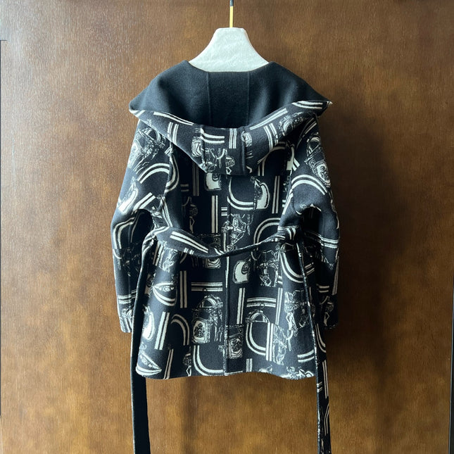 HERMES 25S REVERSIBLE LONG HOODED COAT 047