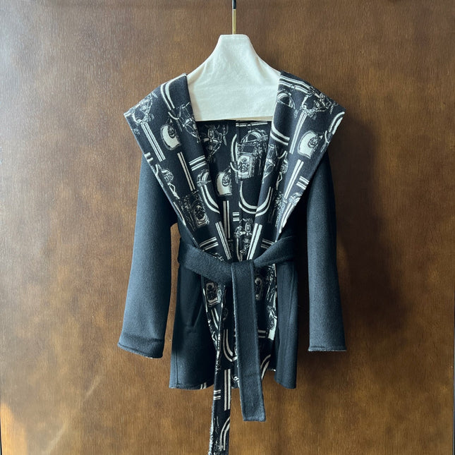 HERMES 25S REVERSIBLE LONG HOODED COAT 047