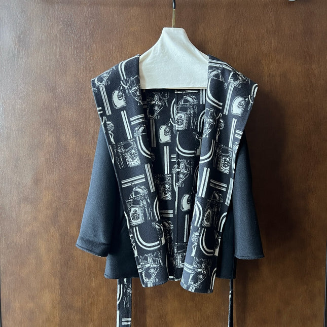 HERMES 25S REVERSIBLE LONG HOODED COAT 047