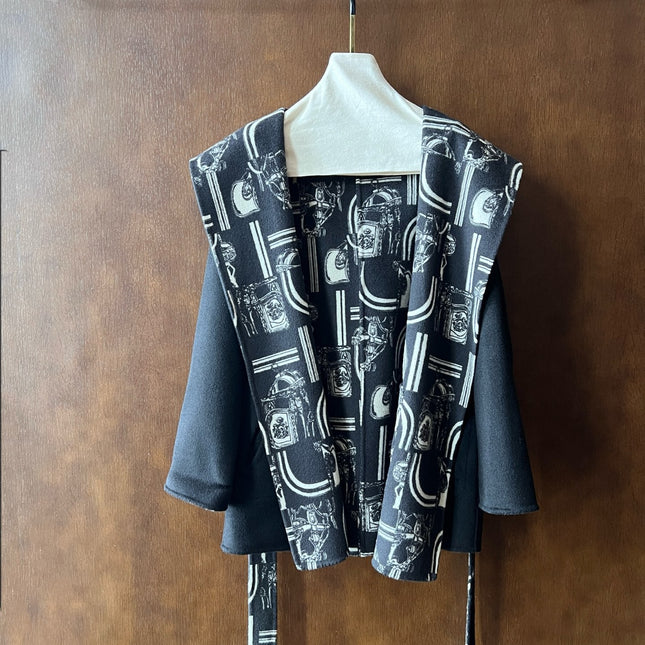 HERMES 25S REVERSIBLE LONG HOODED COAT 047