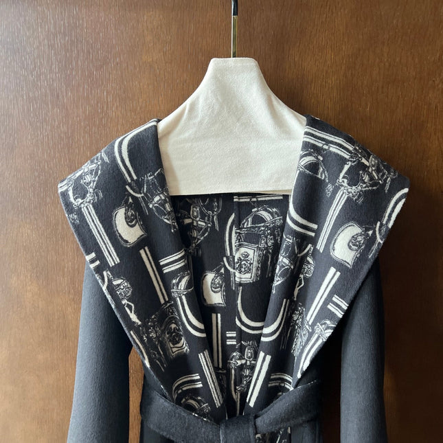 HERMES 25S REVERSIBLE LONG HOODED COAT 047