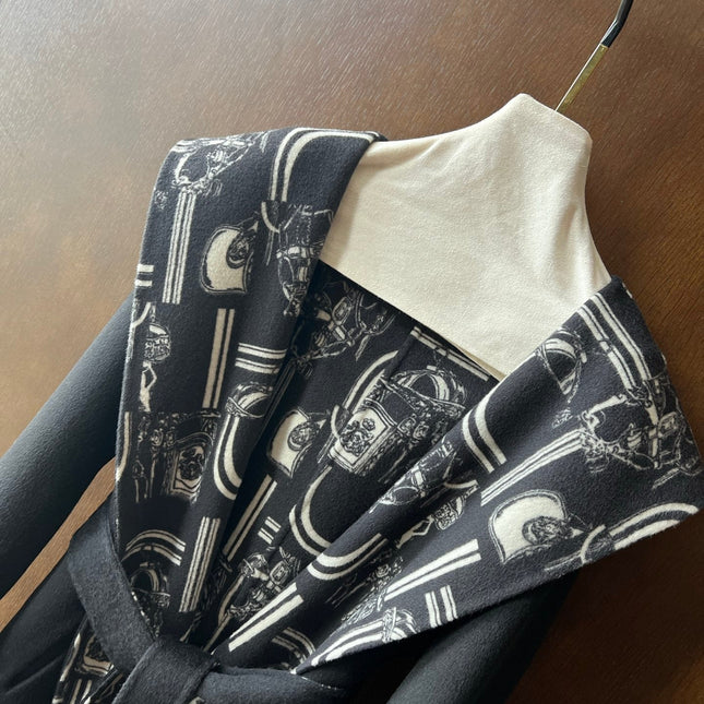 HERMES 25S REVERSIBLE LONG HOODED COAT 047